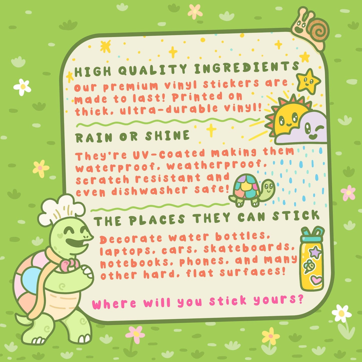 Aquatic Goldfish Terrarium Jar Vinyl Sticker - Cloverdilly Kids