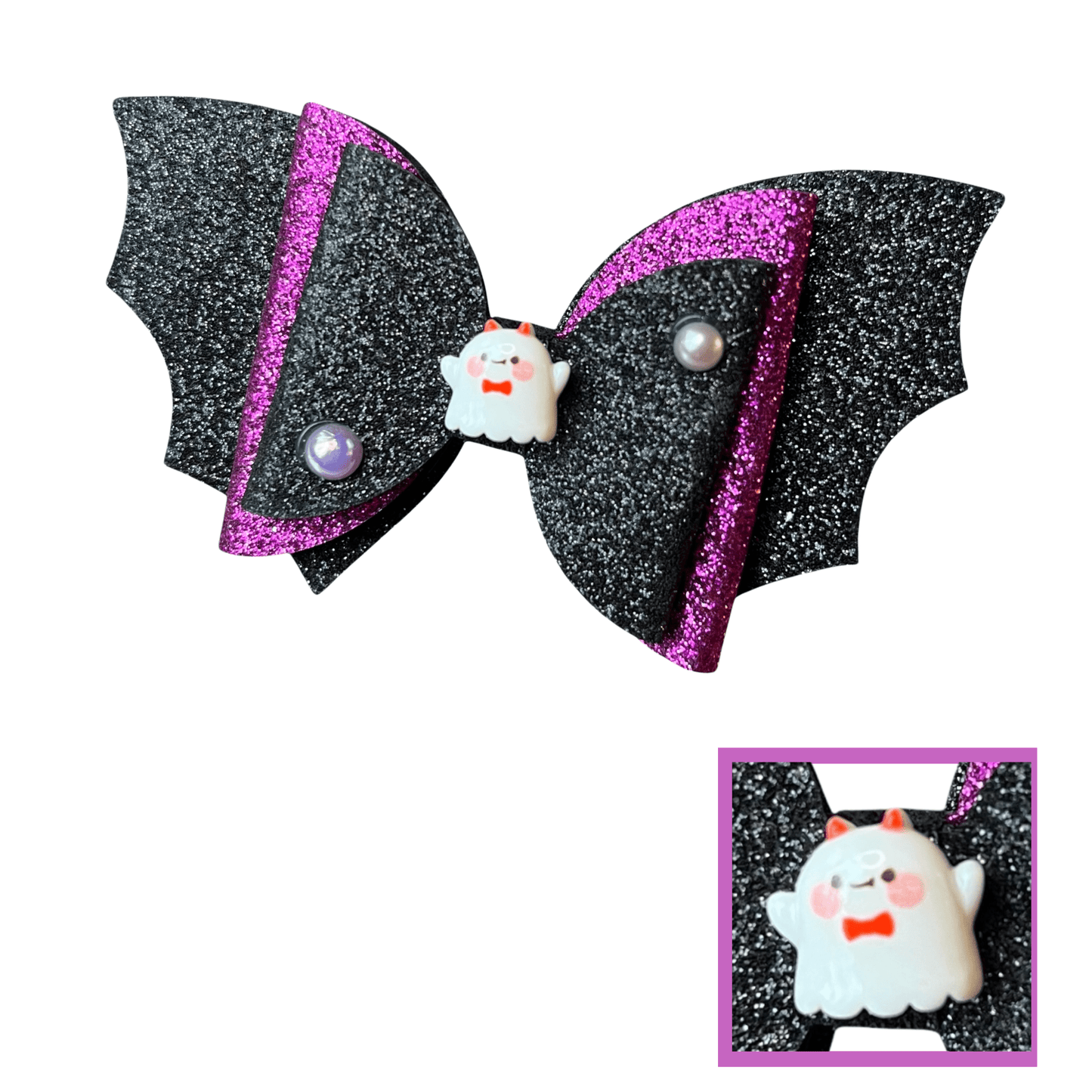 Glitter Bat & Ghost Hair Bows - Cloverdilly Kids