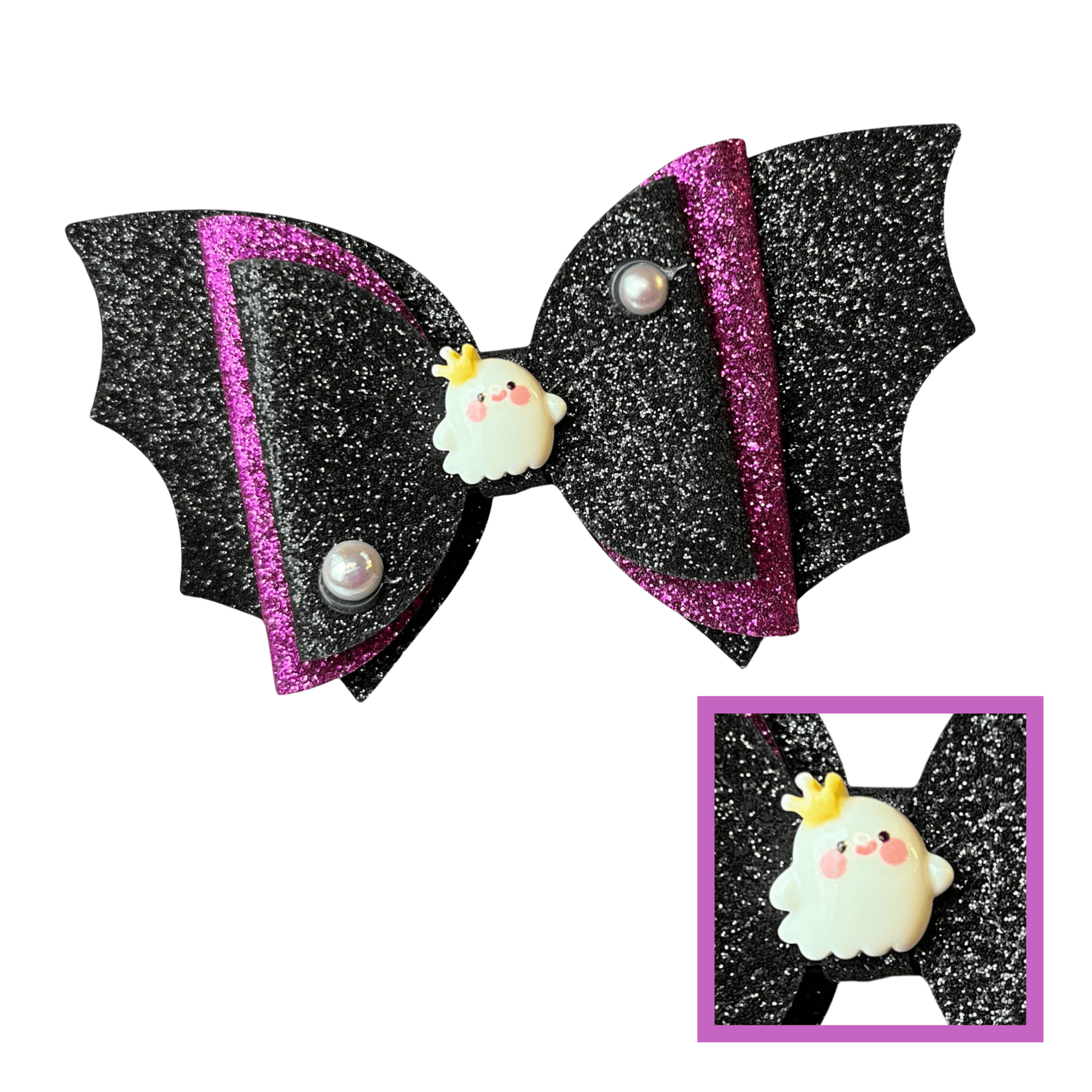 Glitter Bat & Ghost Hair Bows - Cloverdilly Kids