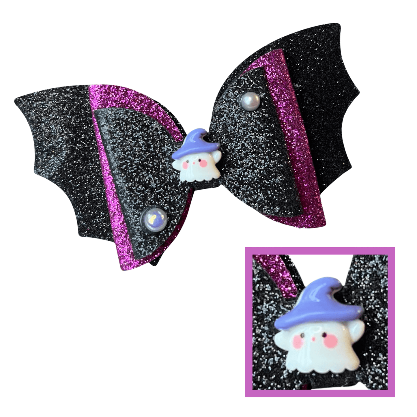 Glitter Bat & Ghost Hair Bows - Cloverdilly Kids