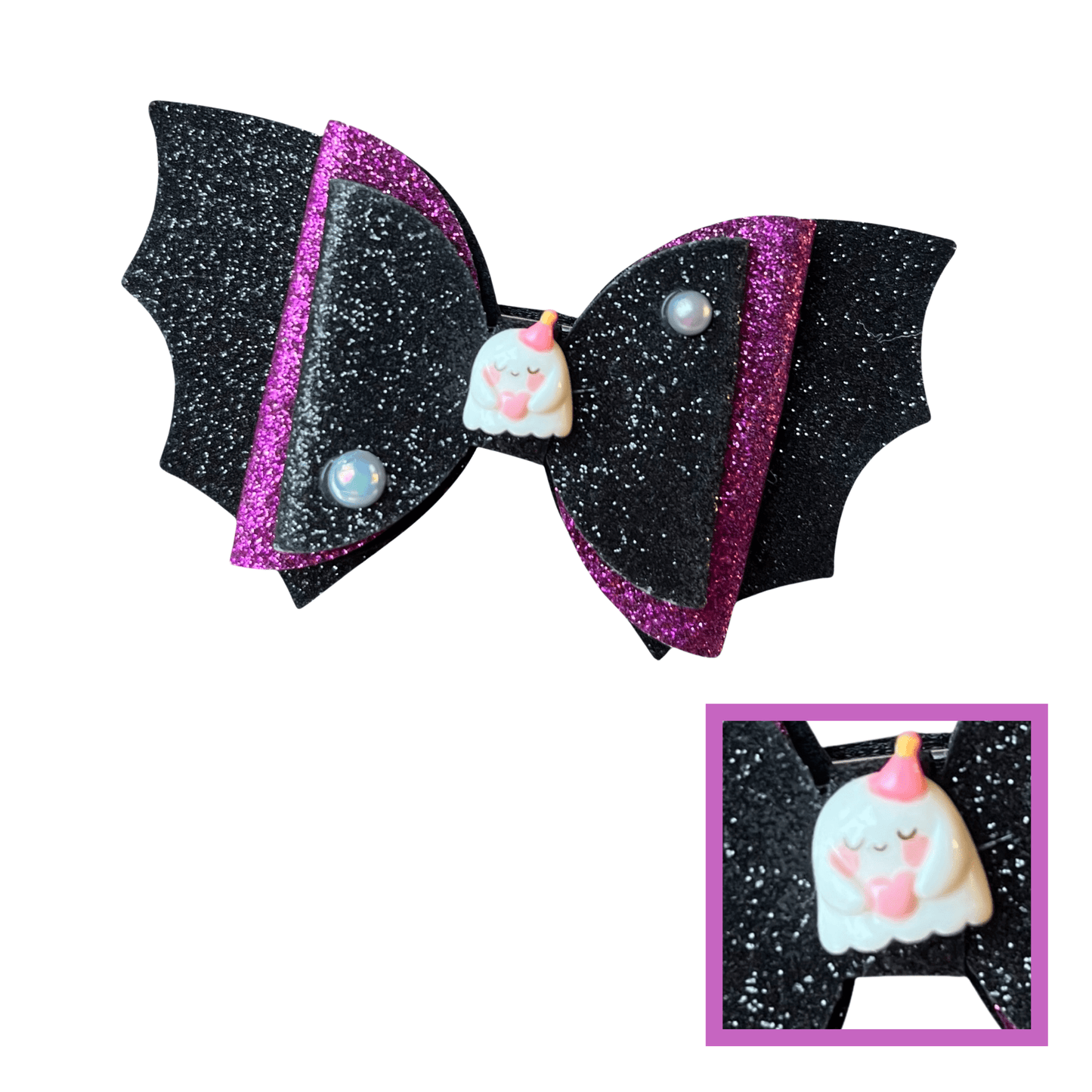 Glitter Bat & Ghost Hair Bows - Cloverdilly Kids