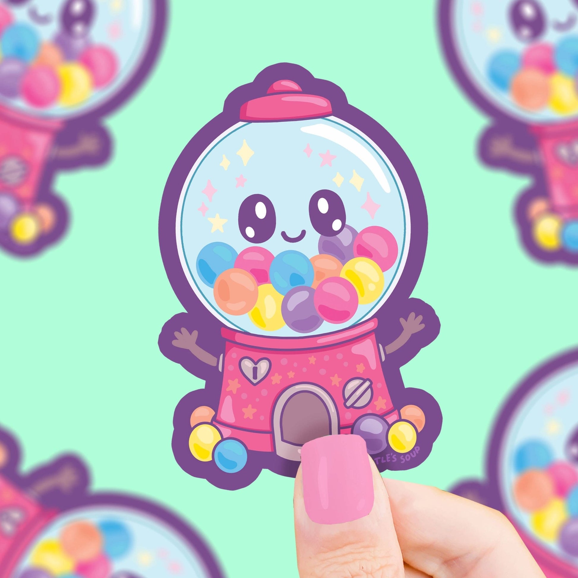Gumball Machine Dispenser Vinyl Sticker - Cloverdilly Kids