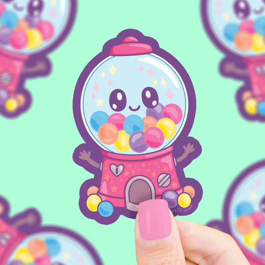 Gumball Machine Dispenser Vinyl Sticker - Cloverdilly Kids