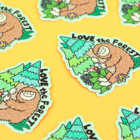 Love The Forest Bigfoot Vinyl Sticker - Cloverdilly Kids
