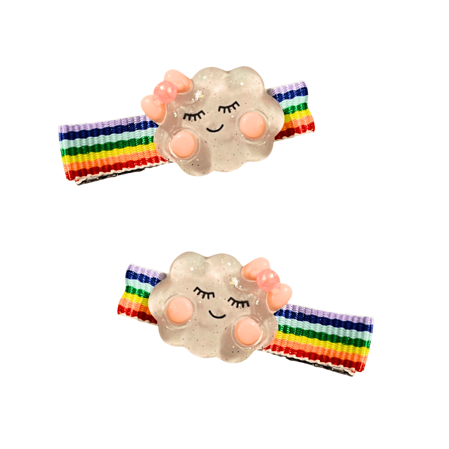 Storm Cloud, Proud Heart: Pride Cloud Hair Clip - Cloverdilly Kids