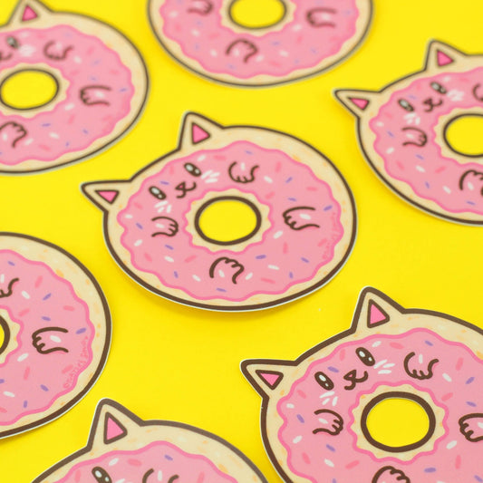 Sweet Treat Donut Cat Vinyl Sticker - Cloverdilly Kids