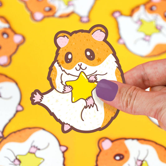 Turtle's Soup - HamStar Hamster Cute Pet Galaxy Vinyl Sticker - Cloverdilly Kids