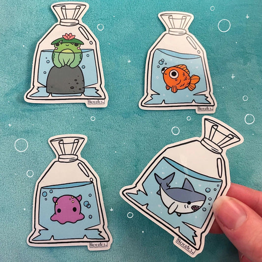 Aquatic Pets in Travel Bag Stickers - Cloverdilly Kids