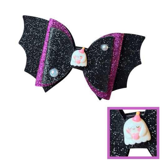 Glitter Bat & Ghost Hair Bows - Cloverdilly Kids