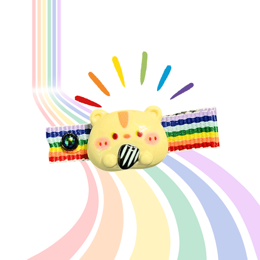 Happy Hammy: Pride Hamster Hair Clip - Cloverdilly Kids
