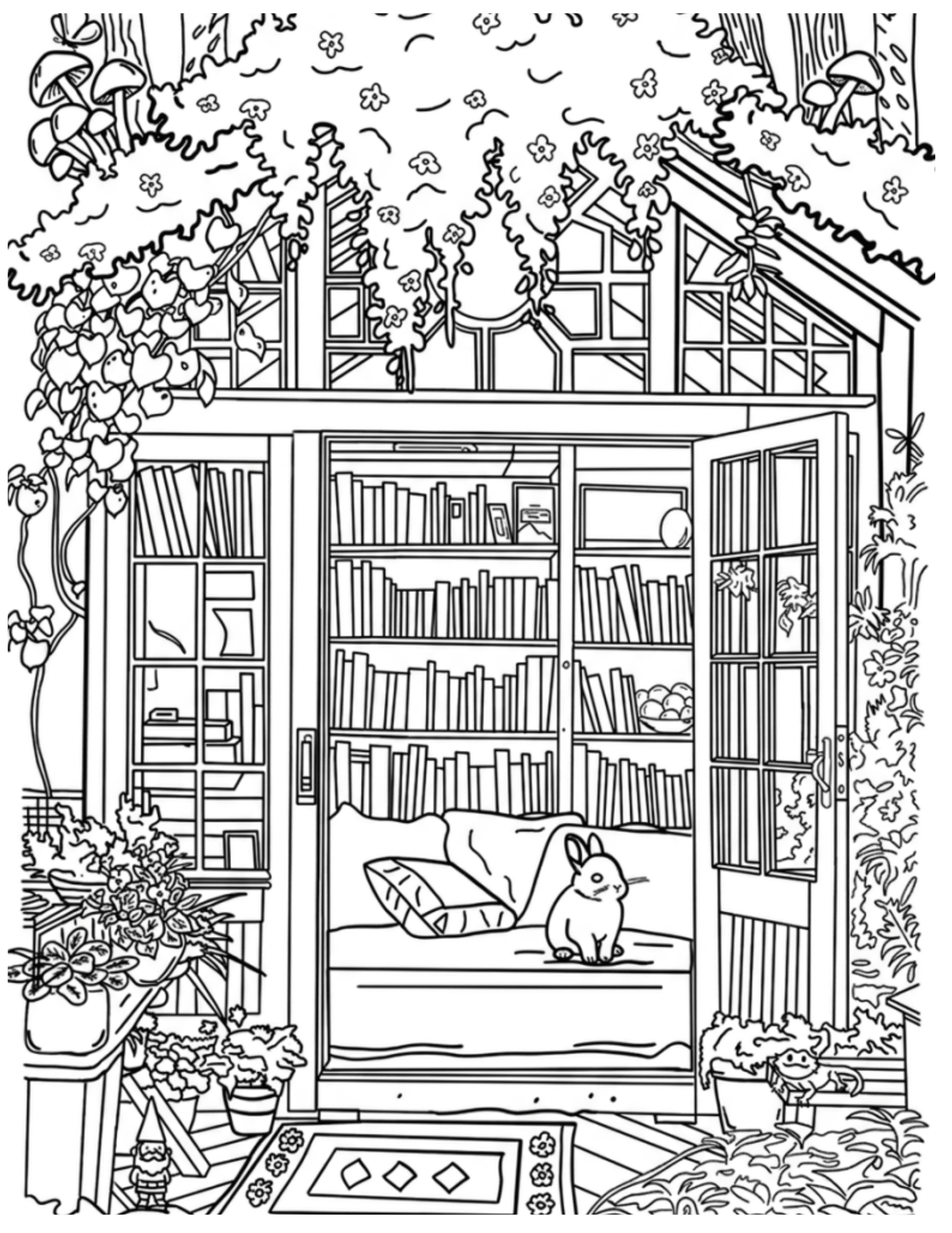 Hidden Hollow Vol. 1 - Cozy Reading Nooks, Digital Coloring Book - Cloverdilly Cottage Shoppe