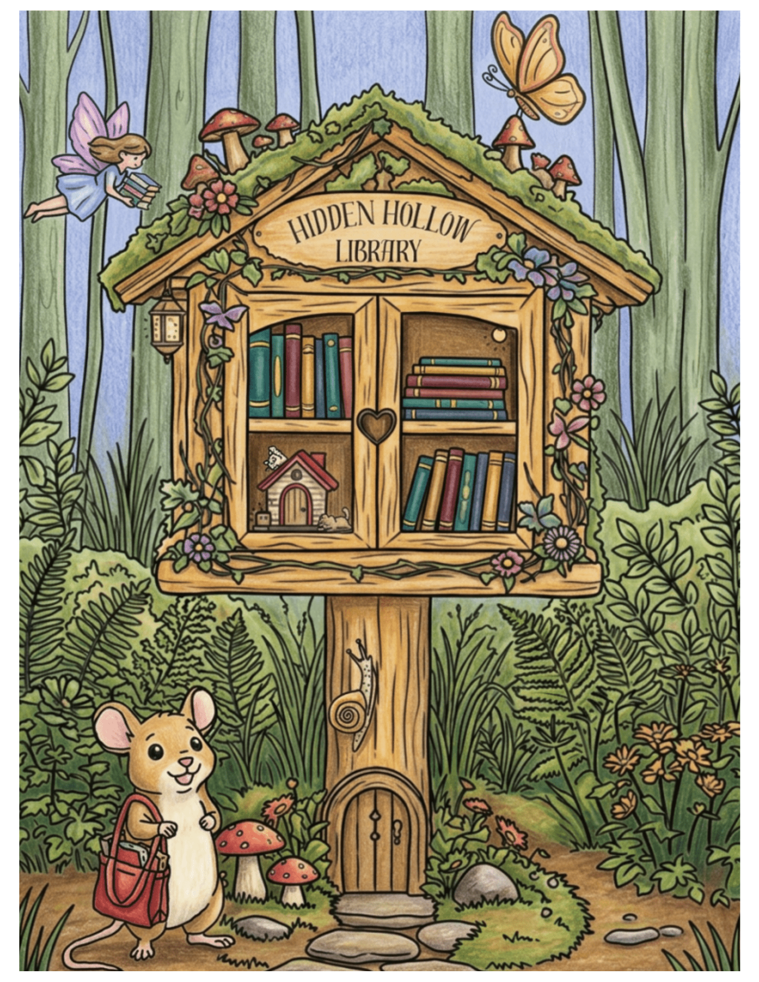 Hidden Hollow Vol. 1 - Cozy Reading Nooks, Digital Coloring Book - Cloverdilly Cottage Shoppe