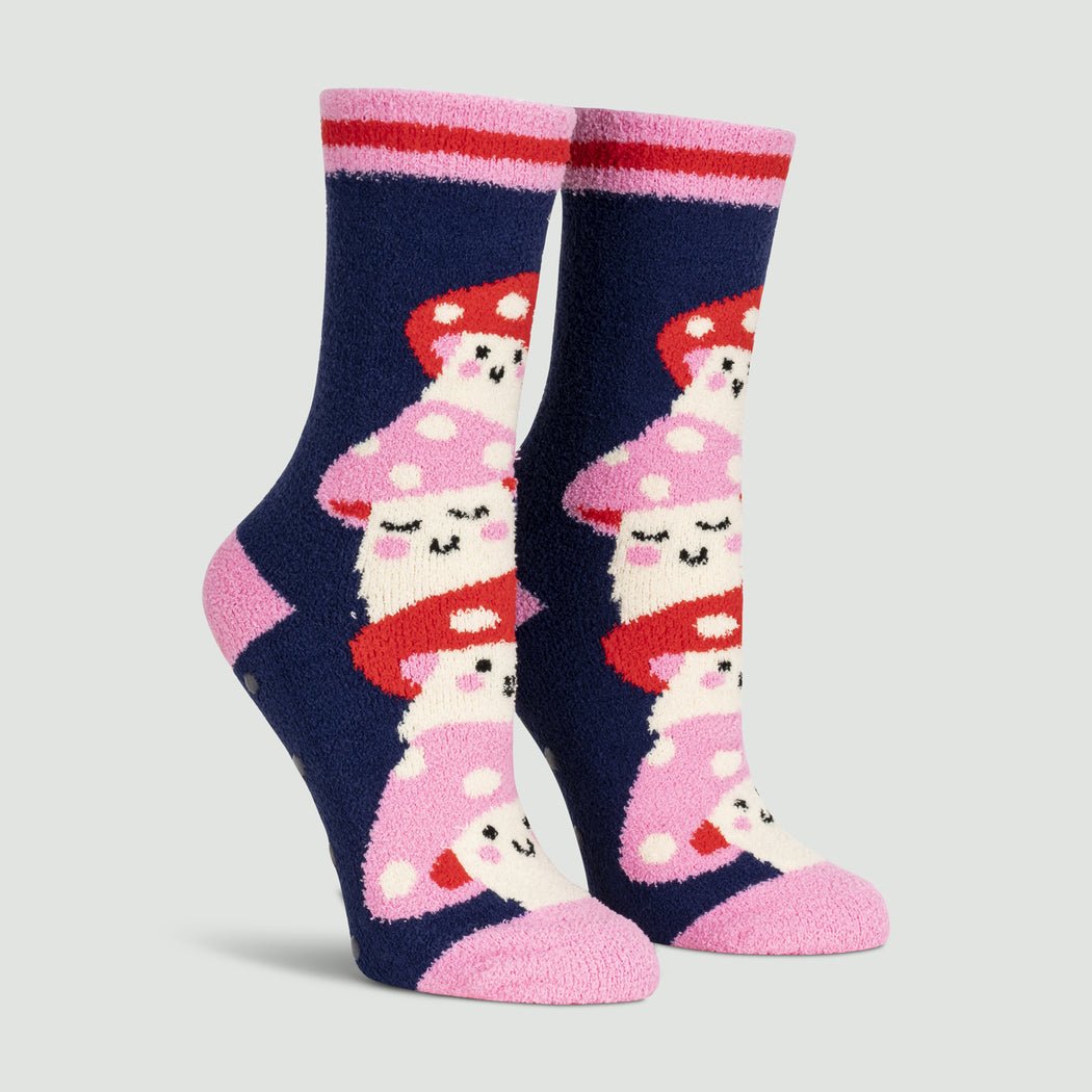 Magic Mushrooms - Slipper Socks - Cloverdilly Cottage Shoppe