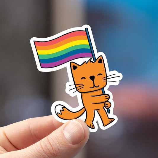 Pride Kitty Sticker - Cloverdilly Kids