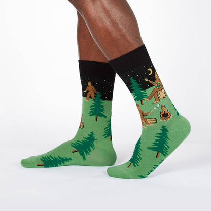 Sasquatch Camp Out - Men's Crew Socks - Cloverdilly Cottage Shoppe