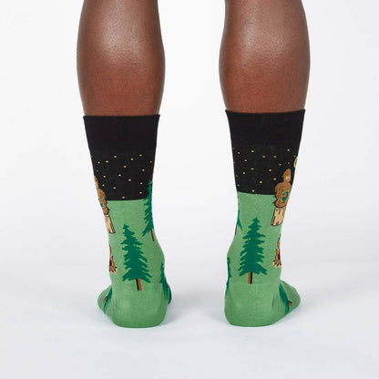 Sasquatch Camp Out - Men's Crew Socks - Cloverdilly Cottage Shoppe