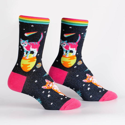Space Cats - Women's Crew Socks - Cloverdilly Cottage Shoppe
