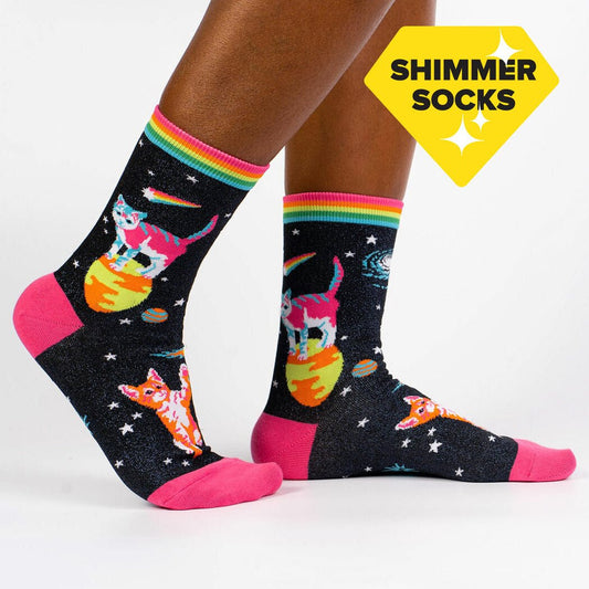 Space Cats - Women's Crew Socks - Cloverdilly Cottage Shoppe