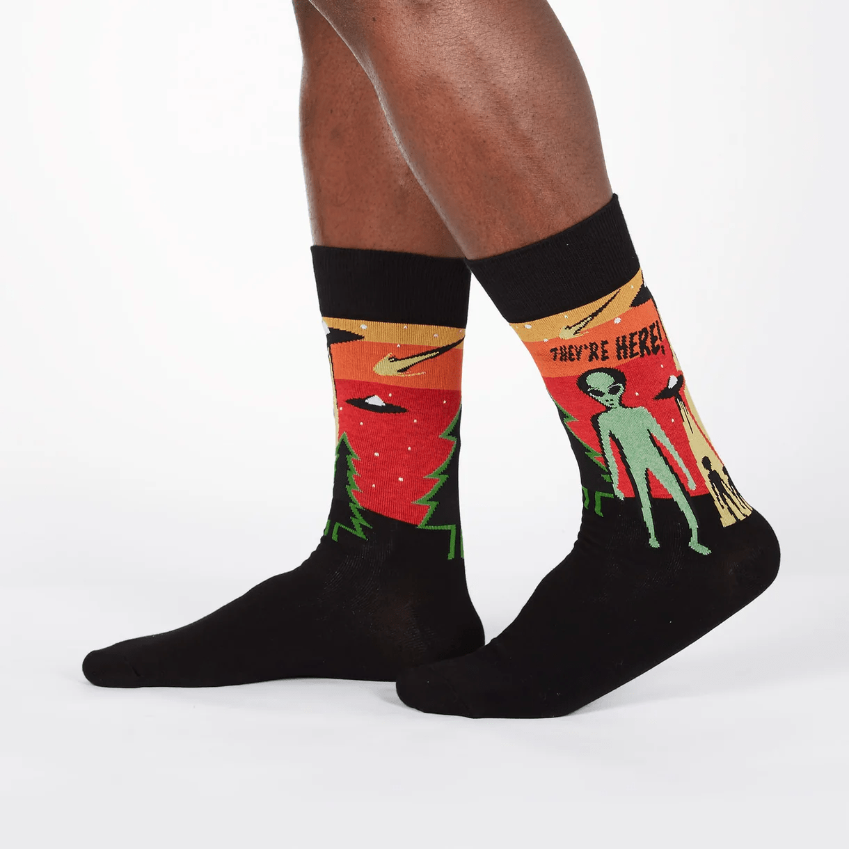 They're Here - Men's Crew Socks - Cloverdilly Cottage Shoppe